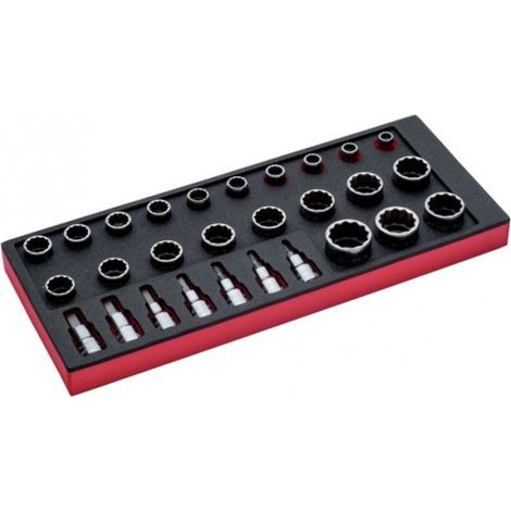 BAHCO - Jeu de douilles 1/2", module mousse 1/3 Fit&Go - 28 pcs