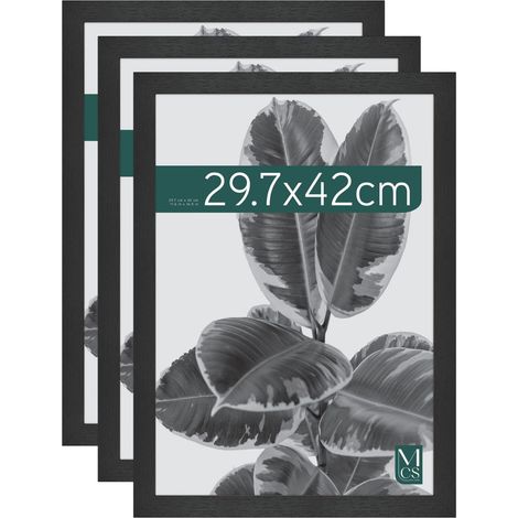 Cadre Photo Studio Gallery A3 29,7 x 42,0 cm, Aspect Bois Noir, Bois MDF, Fixation Murale Verticale et Horizontale, Grand Cadre Photo pour Photos, Posters et Œuvres d'Art (Lot de 3) (1/5)
