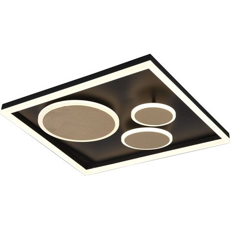 Plafonnier à LED en métal Doré/noir 45 W Avec variateur d'intensité avec changement de couleur (1/5)