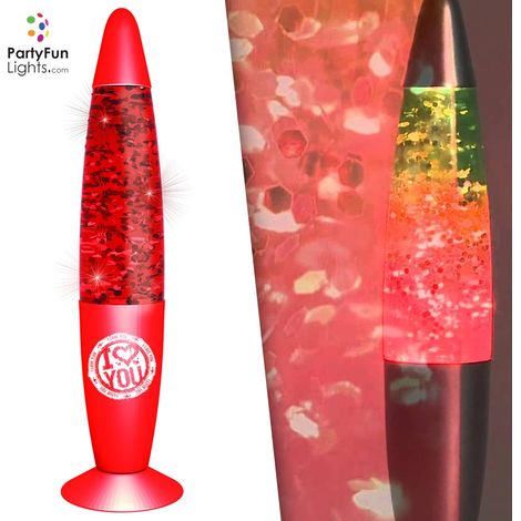 Lampada Glitter I LOVE YOU Luce a LED 220V 20W Rosso San Valentino