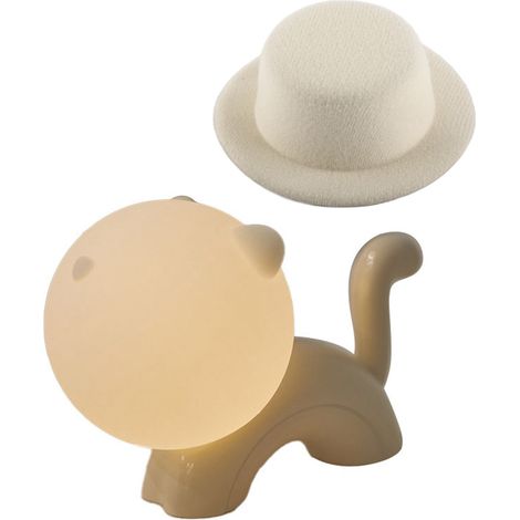 Wiederaufladbare LED-Nachtlampe für Kinder und Erwachsene, aus Silikon, mit niedlicher Katzenmotiv, ideal für Schlafzimmer und Studentenwohnheim (1/5)