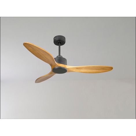 Modulo Slim  Ring - Super destratificateur et ventilateur DC 132 cm noir  pales bois blanc idéal 26 à 40 m² (1/5)