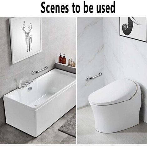 Barre d'Appui Salle Bains en Acier Inoxydable Poignée de Baignoire de Salle de Bain Senior Poignée de Douche Barres de Sécurité Poignée Douche Main Courante pour Enceintes Handicapés Personnes Agées (1/4)