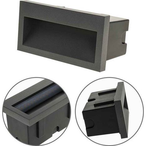 Lampada da parete a incasso mustang retangolare ip54 1x3w led 50lm 3000k l.14xw.7xh.7cm antracite