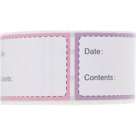 rouleau d'étiquettes pour congélateur, autocollants de conservation des aliments, étiquettes en papier pour réfrigérateur et congélateur (250 étiquettes par rouleau)-6x6CM-Colorful (1/2)