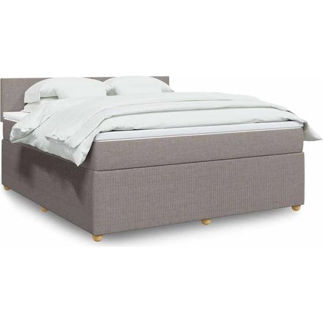 Boxspringbett mit Matratze Taupe 180x200 cm Stoff (1/5)