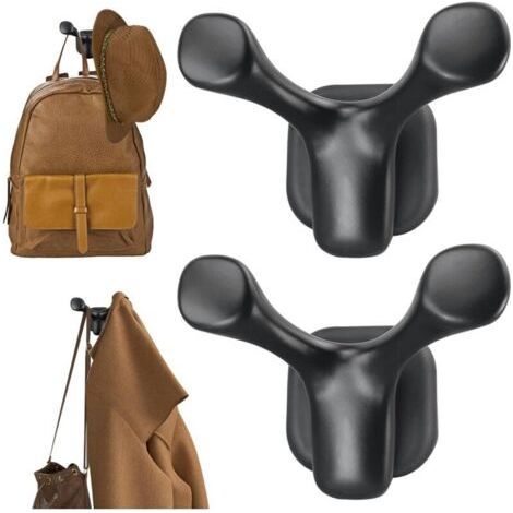 2 Pack Heavy Duty Magnetic Hooks for Coats, Hats, Tools, Powerful Rubber Coated Magnets, Double Hooks for Metal Surface Wall, Versatile Organization for (1/5)