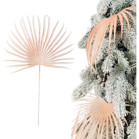 Palmblatt hellrosa Dekozweig - Blätter für Dekorationen und Weihnachtsbäume 48 cm