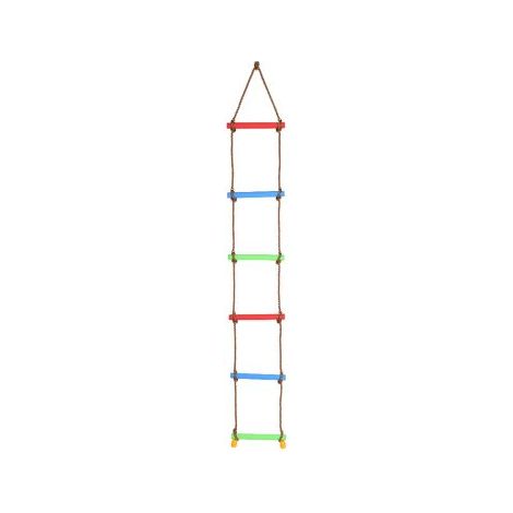 Echelle d'escalade 5 e'chelons pour enfants longueur 2 me'tres couleurs assorties pour jardins exte'rieurs et espaces ouverts