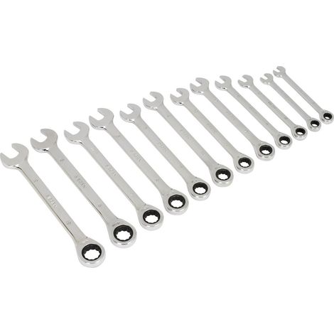 Sealey Ratchet Combination Spanner Set 12pc Metric S0634