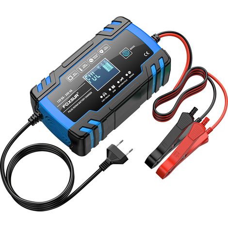 Chargeur de batterie à impulsions 12 V, 24 V, 8 A pour motos et voitures – UE (1/5)
