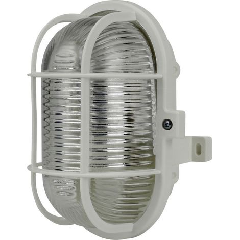 Ovalleuchte 60 Watt PVC-Korb weiß Wand- & Deckenleuchten