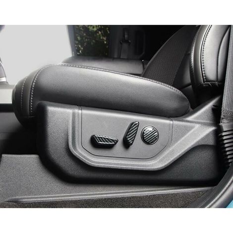 Suitable for 2024 Ford Mustang: Modified seat adjustment and trim, ABS seat switch panel, carbon fiber (1/4)