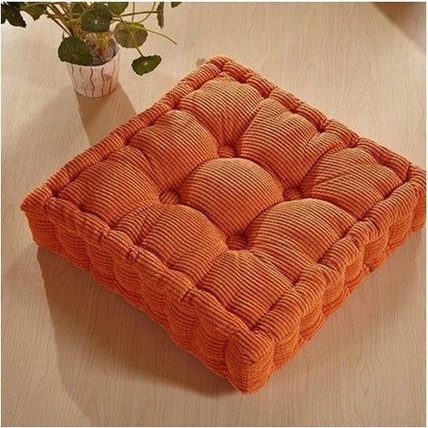 Coussin d'assise carré - 40x40 cm - Hauteur 8 cm - Velours côtelé - Lavable - Durable - 12 coloris disponibles (1/5)