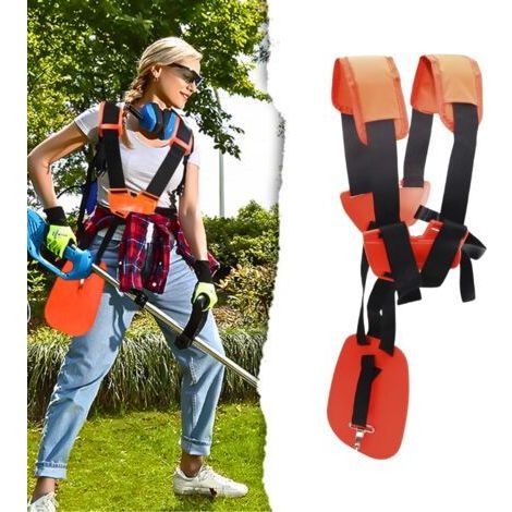 Brush Cutter Harness, Brush Cutter Strap, Adjustable Lawn Mower Strap, Equipped with Shoulder Pads, Suitable for Lawn Mowers and String Trimmers (1/4)