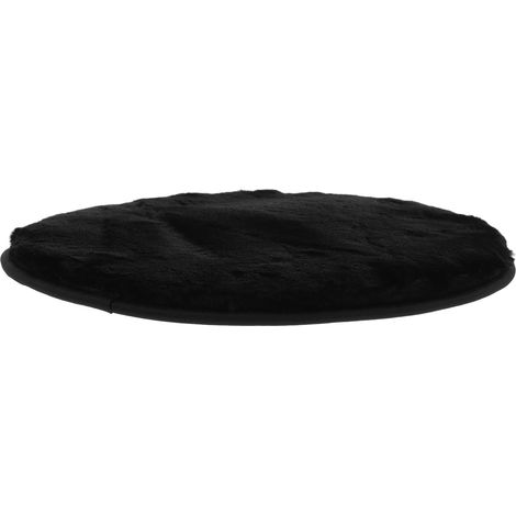 Coussin de Chaise Rond en Peluche Noir, Épais et Antidérapant, Coussin Moelleux pour Tabouret, Maison Espaces de Repas (1/5)