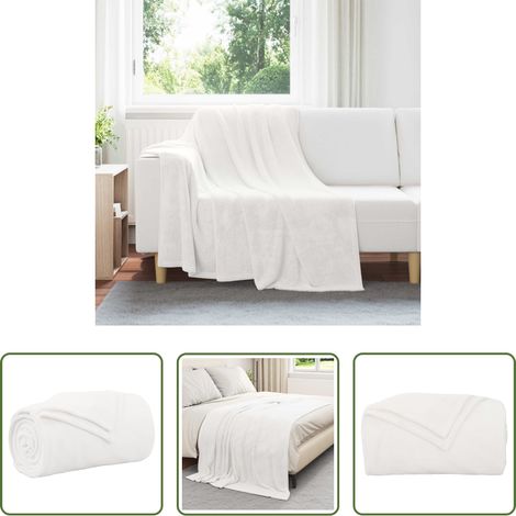 Confort - Jeté Blanc 150 x 200 cm Toison (1/5)