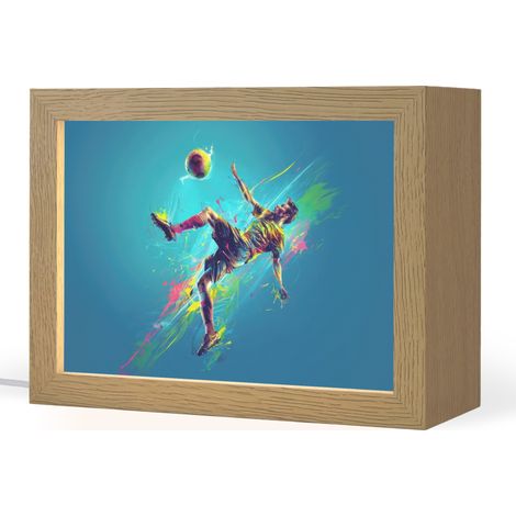 LUZ DE NOCHE INFANTIL Futbolista - Salpicaduras de pintura - Colorido - Balón 20x15 cm