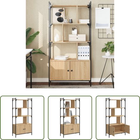 Rangement livres - Bibliothèque avec portes Chêne Sonoma 76,5x30x154,5 cm Bois d'ingénierie (1/5)