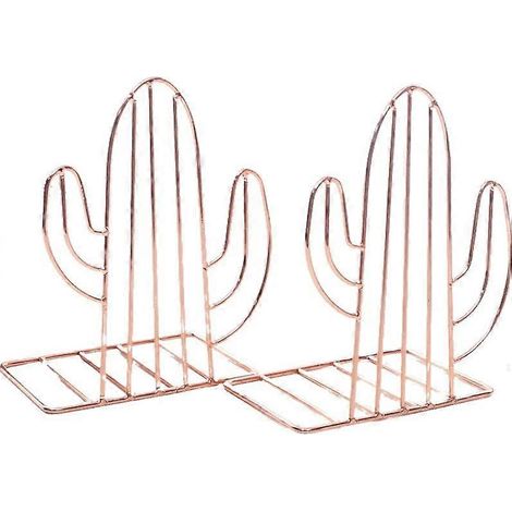 2 serre-livres en métal en forme de cactus, support pour étagère, boîte de rangement de bureau (1/5)