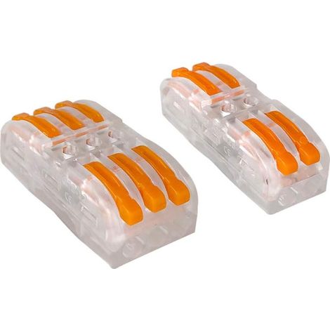 30 Pièces SPL-2 / SPL-3 Levier-Écrou Fil Connecteurs Set, Transparent Conducteur Compact Fils Connecteurs, Compact Connecteur Ressort Bornier (1/4)