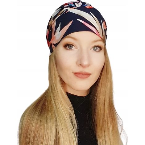 Turbante ligero para mujer Tess 242, un pañuelo con volantes, también apto para usar después de la quimioterapia. (1/5)