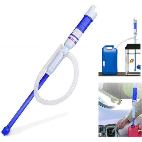 Pompe de transfert à liquide de pompe à eau à pompe à eau électrique portative Pompe à essence à essence diesel fluide Pompe de bassin de réservoir de poissons avec tube d'aspiration bleu (1/5)