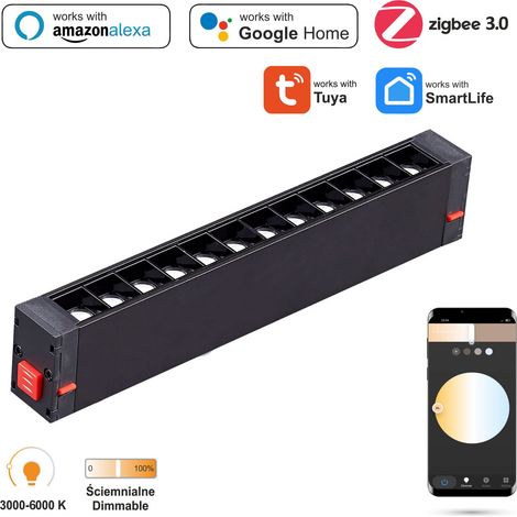 Griglia WiFi Zigbee 9W Faretto lineare a LED per binari magnetici SMART TRACK 230VAC 3000-6000K Dimmerabile (1/5)