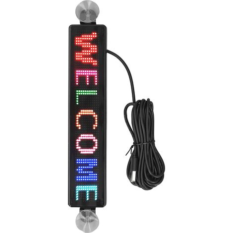 Panneau LED 12x72 couleurs, contrôle par application Bluetooth, écran d'affichage alimenté par USB, DC5V, pour fenêtre arrière de voiture, décoration murale, 230x50mm (1/5)