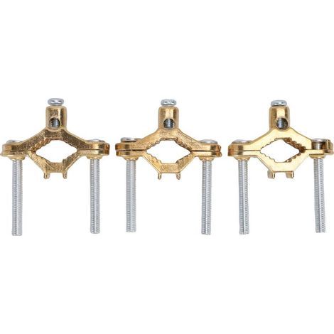 Lot de 3 colliers de mise à la terre pour tuyau d'eau, en alliage de cuivre haute conductivité, pour tuyaux de 1/2 à 1 pouce et tiges de cuivre (1/5)