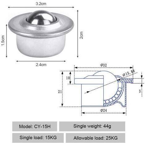Jeu de 12 roulettes – Acier au carbone galvanisé – Capacité de charge de 15 kg par roulette – Rotation à 360° – Transport industriel silencieux (1/4)