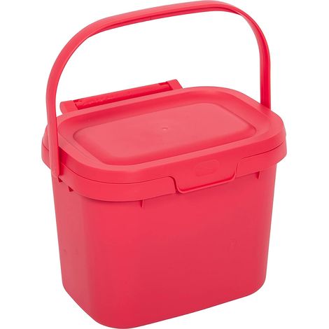 Poubelle à Compost à Usage Quotidien dans la Cuisine - bac au Couleur Grenadine de 4,5 l pour déchets Alimentaires (1/5)