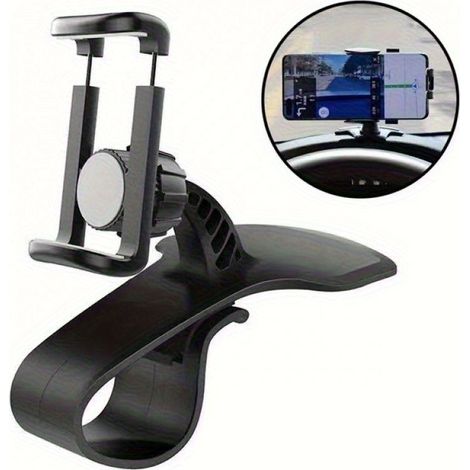 Support de téléphone de voiture rotatif universel (1 pièce) - Matériau ABS étanche, facile à installer, forme ovale, convient à divers modèles de voitures (1/5)