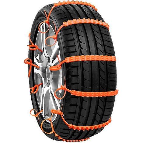 10 chaînes à neige d'hiver pour pneus de voiture et camion, en TPU et acier, antidérapantes, avec sangle large ( ) (1/5)
