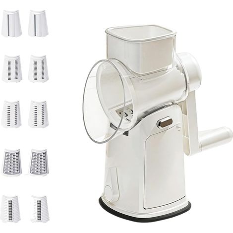 Cortador de verduras ergonómico de acero inoxidable con manivela, ideal para cocinar, acelera el proceso. (1/3)