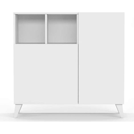 Recibidor zapatero 2 puertas en blanco. 87 cm (alto) x 90 cm (ancho) x 27 cm (prof.) (1/4)