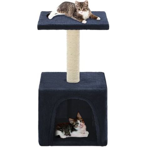 Arbre à chat avec poteaux en sisal, 55 cm de long, bleu foncé