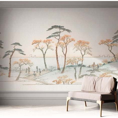Selbstklebende Tapete - Wanddekoration Wohnzimmer - Tapete Schlafzimmer Ruhige Landschaft 312x219 cm (1/5)