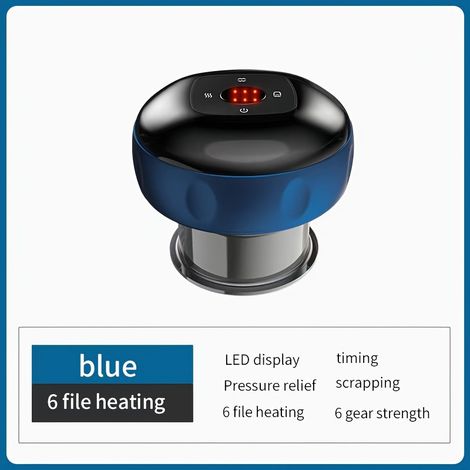 Ventouses électriques massage aspiration forte modes multiples température réglable dos jambes épaules Bleu