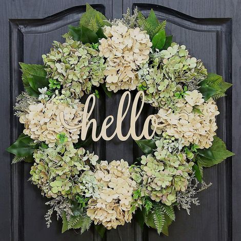 40cm-couronne De Simulation Dcoration De Porte Hortensia Rotin Cercle Dcoration De Fentre Suspension Murale (1/3)