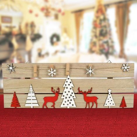 Trade Shop - NATALISATION IN LEGNO MIT MOLLET UND DISEGNI 53CM NATALISATION DEKORATIONEN - (1/2)