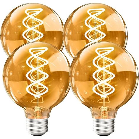 Vintage Edison Bulb Dimmable 4W E27, G80 Brown Glass 2700K Retro Filament for Industrial Nostalgic Bar Lighting (1/5)