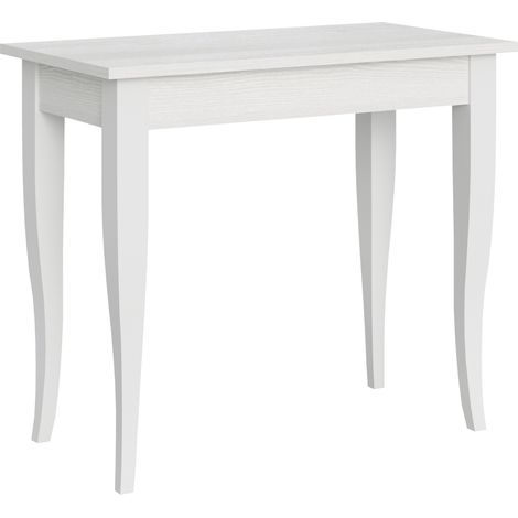 Console extensible classique bois blanc 8 places 48 à 204cm Silia (1/5)