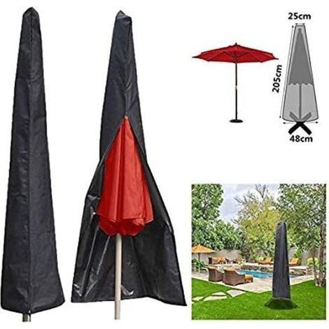 Sonnenschirmhülle, 205 cm Garten-Sonnenschirmhülle/Schutzhülle für Sonnenschirme, wasserdichtes Oxford-Gewebe, 210D Schwarz (574825CM) (1/3)