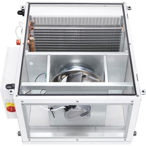 Helios ALB EC 50/30 WW Außenluft-Box mit WW-Heizregister und Luftfilter rechteckig, 470W, 2100m3/h, 1-PH 230V