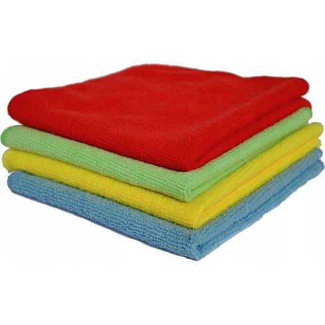 Mikrofasertuch (Mikrofaser), mehrfarbig, 4er-Pack, 30 x 30 cm, Kuchcik (1/4)