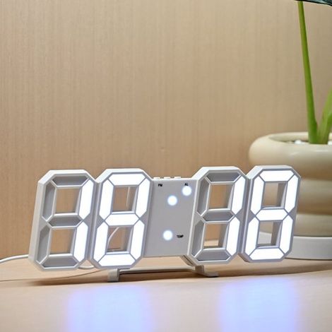 Sveglia digitale a LED,orologio da parete,orologio da scrivania 3D,con funzione snooze,per camera da letto,9,7 pollici (1/5)