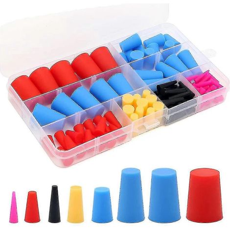 110 bouchons coniques en caoutchouc silicone, obturateurs en caoutchouc résistant aux hautes températures pour trous, Spr