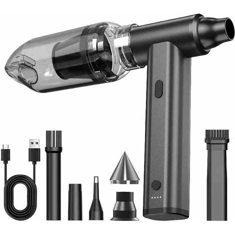 Souffleur Turbo LED de 7 Pouces – Mini Souffleur de Neige Turbo pour Voiture & Aspirateur de Voiture 2 en 1, Souffleur Électrique Portable pour Souffler la Poussière, l’Eau et la Neige, Nettoyage en P (1/5)
