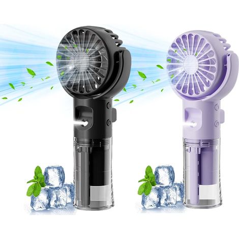 Handventilator mit Wasserkuehlung USB 4 Stufen Schwarz und Lila (1/5)